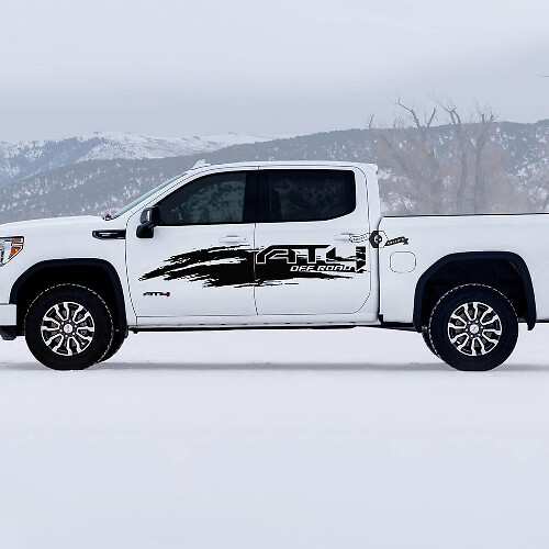  AT4 Mud Splash Style Side Vinyl Decals Kit for GMC Sierra 1500