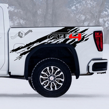 2 New GMC GM Sierra 1500 AT4 Bed Splash Off-Road Side Destroyed Decals Stickers 2