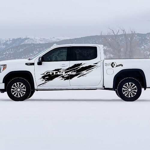 AT4 Distressed Style Side Vinyl Decals Kit for GMC Sierra 1500 