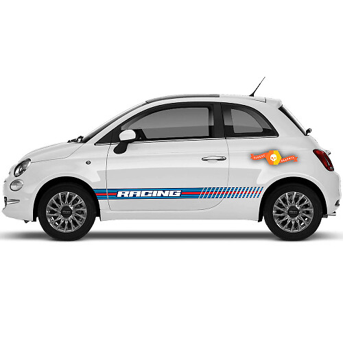 Sport Martini Racing Doors Side Decal Sticker Stripes Wheels for Fiat 500 Abarth
