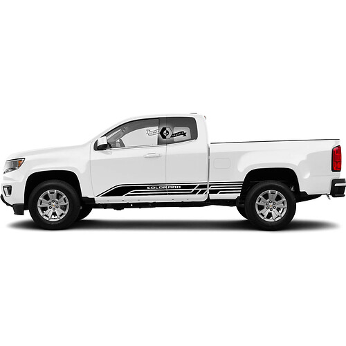 2x Modern Doors Side Bed Stripe Lines Vinyl Sticker Decal Graphic 2022+  2023+ Chevy Colorado Extended