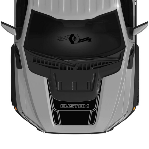 CUSTOM Outline Scoop Hood Stripe Vinyl Decal Kit for Musclecar F-150 2022+
