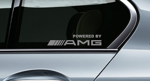 Powered By AMG Style Window Vinyl Decal Set for Mercedes-Benz