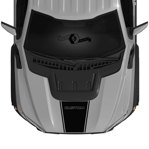 CUSTOM Outline Center Hood Stripe Vinyl Decal for Musclecar F-150 2022+
