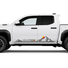 TRD Heritage Sunset Retro Mountains Side Rocker Panel Decals Stickers for Toyota Tacoma 2