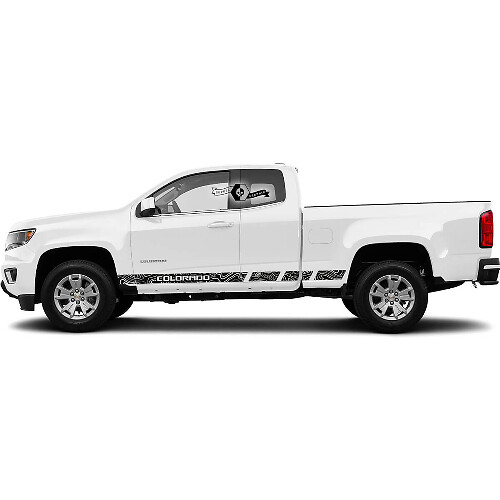 Pair Chevrolet Colorado Side Rocker Panel Stripes Contour Line Doors Vinyl Decal Sticker