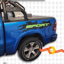 Pair Rebel Sport Bed Side Decal Sticker Graphics Vinyl Bedside 2017–2023 for Dodge Ram 2