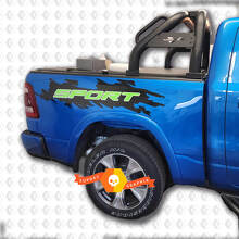 Pair Rebel Sport Bed Side Decal Sticker Graphics Vinyl Bedside 2017–2023 for Dodge Ram 3