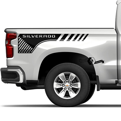 Pair Chevrolet Silverado 2023 Side Bed Panel Vinyl Decal Sticker