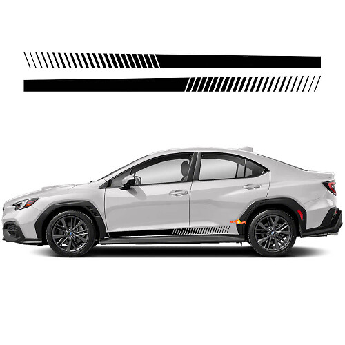 Racing Style Rocker Panel Stripes Vinyl Decal Kit for Subaru WRX Impreza