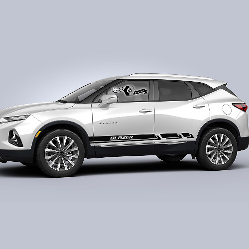 Pair Chevrolet Blazer 2023 Decals Doors Side Rocker Panel Logo New Stripe Vinyl Decal Sticker