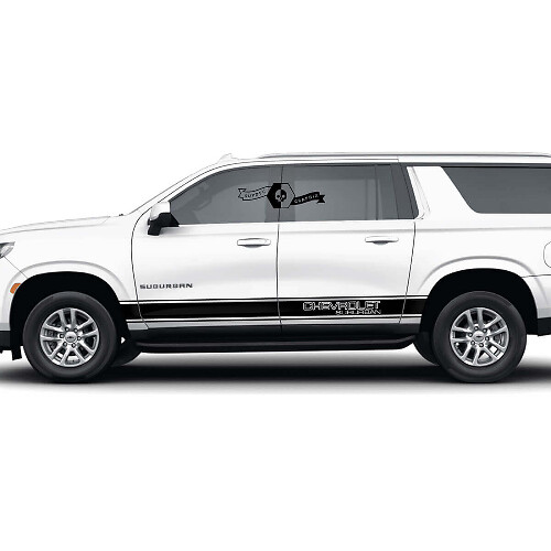 Pair Chevrolet Suburban Side Rocker Panel Stripes Line Doors Trim Vinyl Decal Sticker