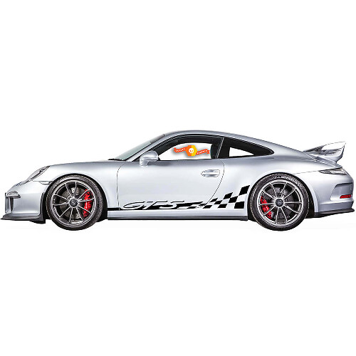 GTS Checkerboard Rocker Panel Stripes Vinyl Decal Kit for Porsche 911
