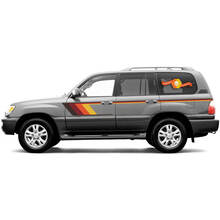 2 side Old school Lexus LX470 Toyota Land Cruiser LandCruiser 100 graphics doors Stripe vinyl decals stickers kit 2