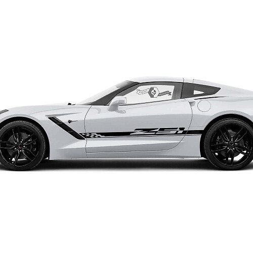 Checkerboard Flag Side Stripe Vinyl Decals Chevrolet Corvette Z51 