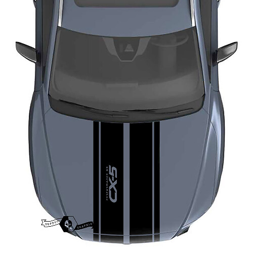 CX-5 Logo Dual Stripes Hood Vinyl Decal Sticker for Mazda CX-5