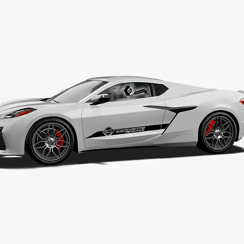 2x Chevrolet Corvette Z06 Side Doors Stripes Lines Vinyl Decal Sticker