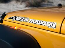 2 Jeep HEMI Rubicon Wrangler CJ TJ YK JK XJ Hood Sticker Decal 2