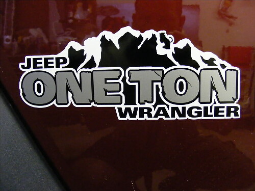ONE TON Hood Vinyl Sticker Decal for Jeep Wrangler Rubicon TJ YK JK XJ