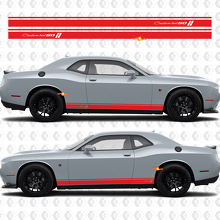 50th Anniversary Style Stripes Rocker Panel Vinyl Decals for Dodge Challenger_2