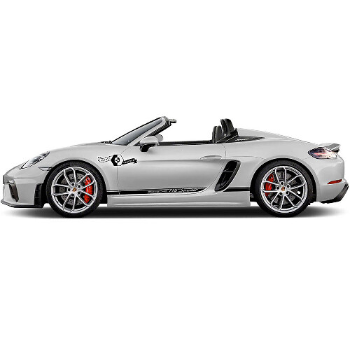 Racing Rocker Panel Stripes Vinyl Decal For Porsche 718 Spyder 2022