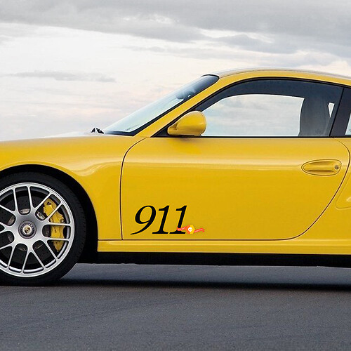 2x Porsche Stickers Porsche 911 Signature Side Doors Decal Sticker 