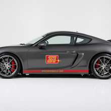 Pair Porsche 911 Side Number Decal Rocker Panel Stripes Doors Kit Decal Sticker - 3 Colors 2