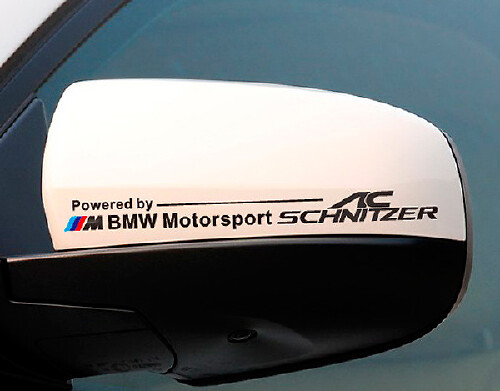 Pair AC SCHNITZER Rear View Mirror Sticker Body Decal