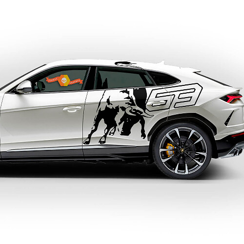 Pair Lamborghini Urus 2021 2022 2023 Side Doors Wrap Logo Splash Vinyl Decal Sticker Graphics