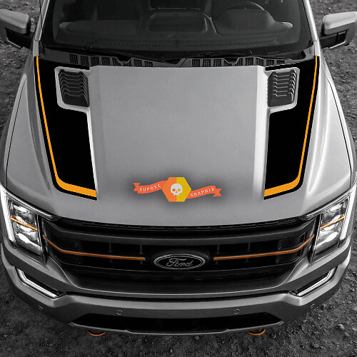 Double Hood Stripes Vinyl Decal for Musclecar F-150 Tremor 2022-2023