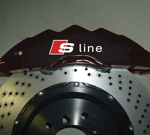 S-Line Style Brake Caliper Vinyl Decal Set of 6 for Audi Cars