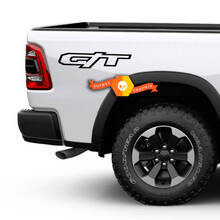 Pair of 2023 RAM 1500 LARAMIE G/T AND REBEL G/T Bed Side Logo Vinyl Decals Stickers Graphics 2