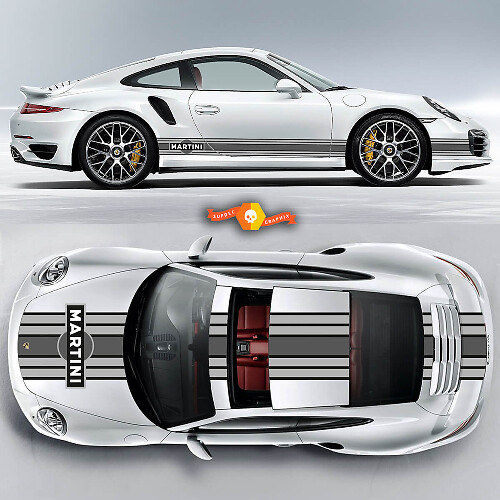 Tree Colors Grayscale Porsche Martini Racing Stripes For Carrera Cayman Cayman Boxster Or Any Porsche Full Kit