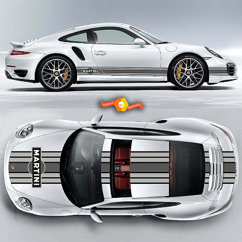 Tree Colors Grayscale Porsche Martini Racing Stripes For Carrera Cayman Cayman Boxster Or Any Porsche Full Kit