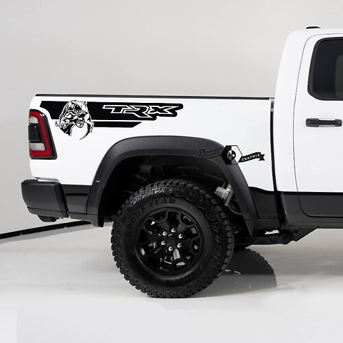 TRX Style Rear Side Stripes Vinyl Decals for Dodge Ram 1500