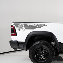 TRX Style Custom Text Rear Side Stripes Vinyl Decals for Dodge Ram 1500_3