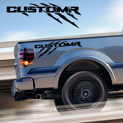 CUSTOMR Distressed Claw Pair Bedside Vinyl Decal Sticker for Ford F-150
