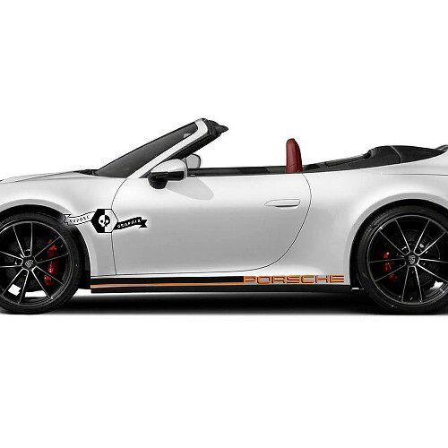 2 Porsche 911 Porsche Carrera Rocker Panel 2 Colors Side Stripes Doors Kits Decals Stickers