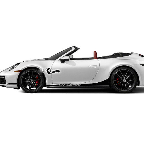 2 Porsche 911 Porsche Carrera Rocker Panel Extended Side Stripes Doors Kits Decals Stickers