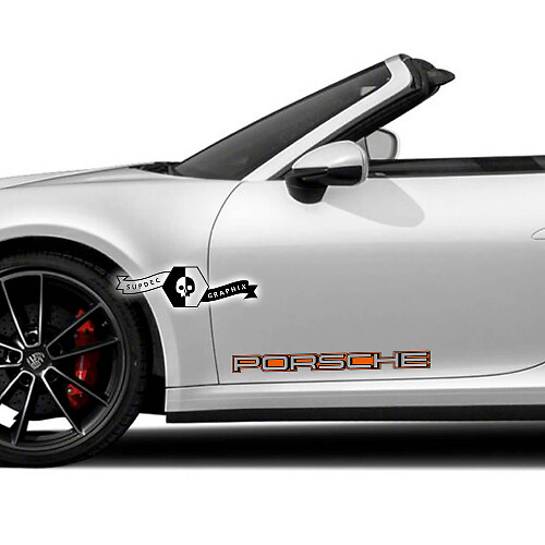 2 Porsche 911Carrera 2 Colors Shadow Side Doors Kits Decals Stickers