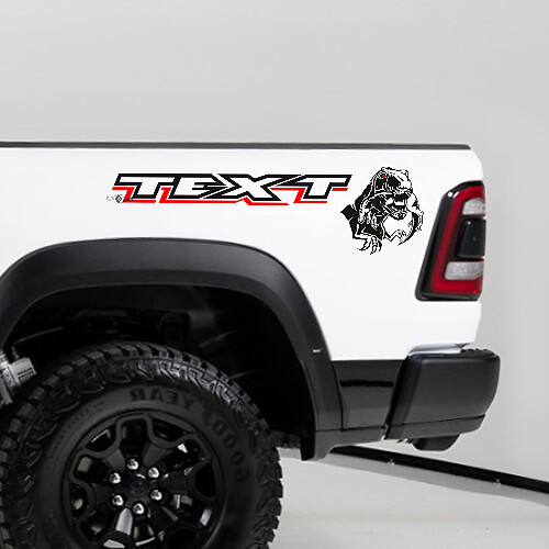 TRX Eating Raptor Bedside Vinyl Decal Kit for Dodge Ram TRX 2023