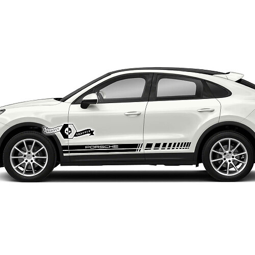 Porsche Cayenne S GTS Turbo Turbo Side Stripes Doors Rocker Panel Decals Line Stickers 2003 -- 2023 present