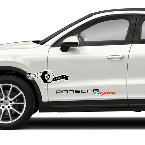 2 Porsche Cayenne Side Doors Kits Logo Decals Stickers 2 Colors