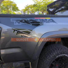 Pair of TRD Tacoma in Raptor Lines style Bed Side with Vintage Color stripes Vinyl Decals Kit Stickers for Toyota Tacoma 16-23 2