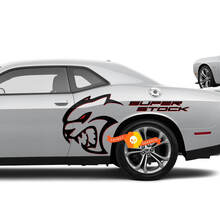 Two colors Hellcat Red Eye Super Stock Side Decals Stickers For Dodge Challenger Redeye or Charger 2