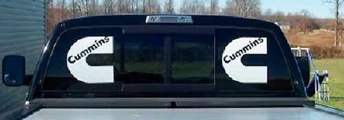 Cummins Power 4x4 Rear Window Vinyl Decal Set for Dodge Ram