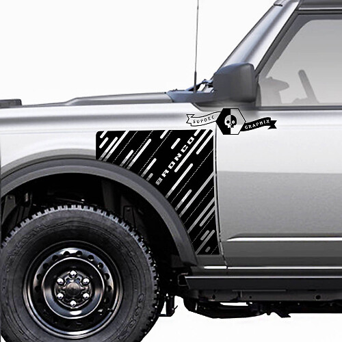 Everglades Style Side Panel Vinyl Decal Kit Pair for Ford Bronco