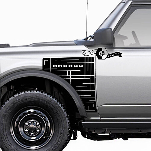 Lines Everglades Style Side Panel Vinyl Decal Kit for Ford Bronco