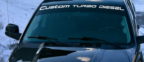 Custom Text Turbo Diesel Lettering Windshield Vinyl Decal Sticker for Dodge Ram 1500