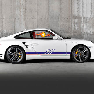 Pair Porsche 9ff Side Decal Rocker Panel Stripes Doors Kit Decal Sticker 2 Colours